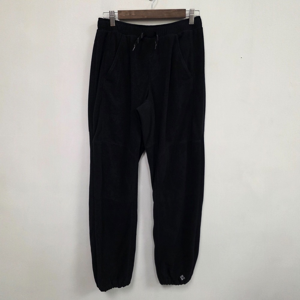 Columbia Mens Omni-wick Fleece Lined Hiking Pants Size S Black Pull On Elastic
